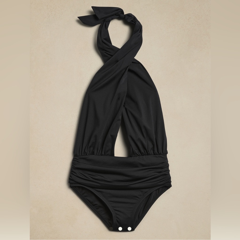 NWT Banana Republic Twisted Knot Remake Swimsuit- Black- Size Large